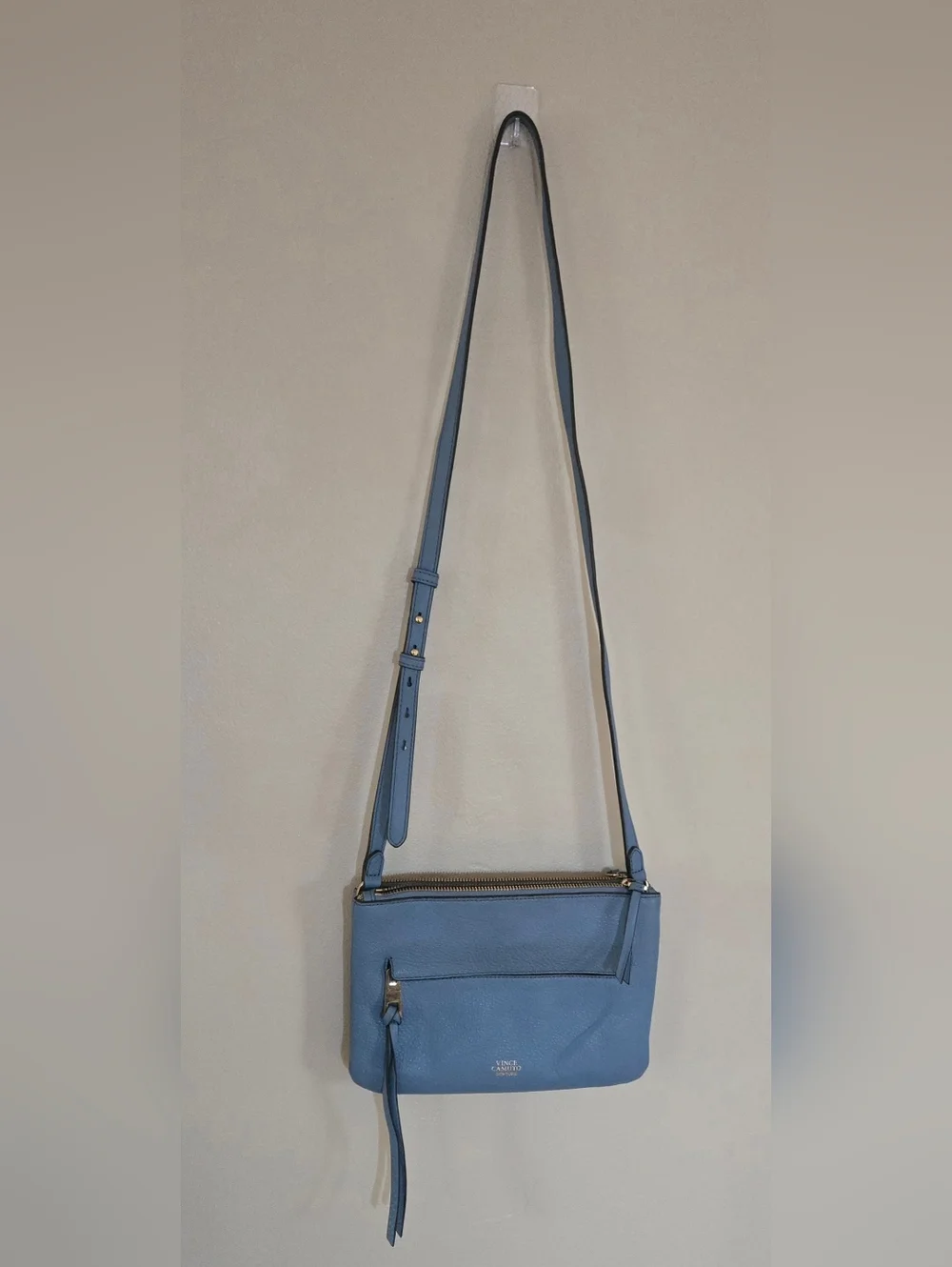 Vince Camuto‎ Gally Leather Crossbody Bag in Blue Heaven